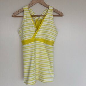 Lululemon Tank size 10 white and yellow